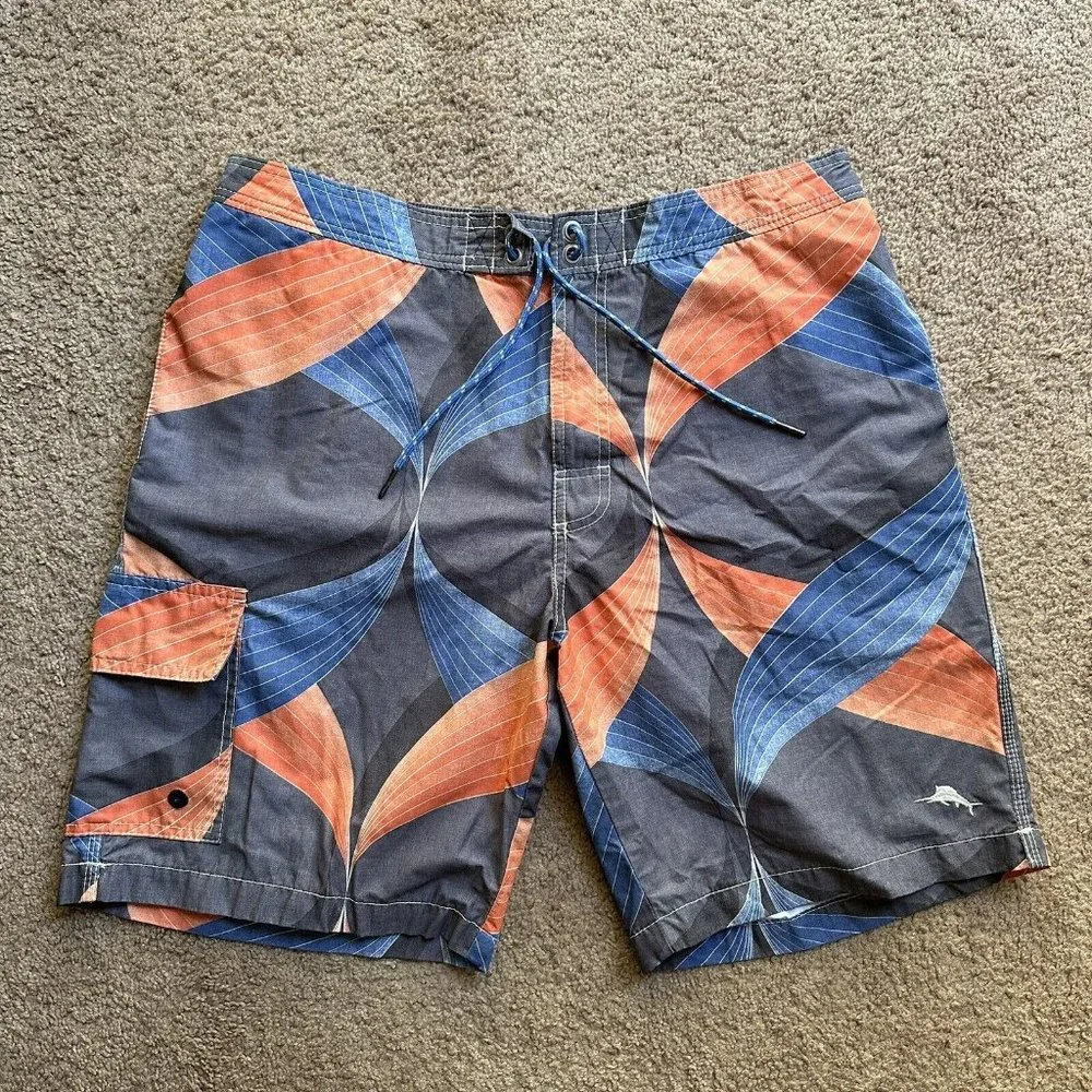 Tommy Bahama Swim Trunks Men's Large 34x8.5 Mesh Lined Board Shorts Drawstring - Picture 1 of 11